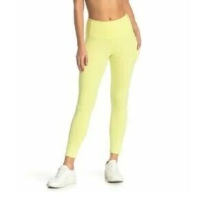 Z By Zella Ribbed Daily Pocket Leggings in Yellow, XS